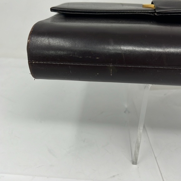 Rodo for Bonwit Teller Brown Smooth Italian Leather Clutch Shoulder Bag - Picture 10 of 15